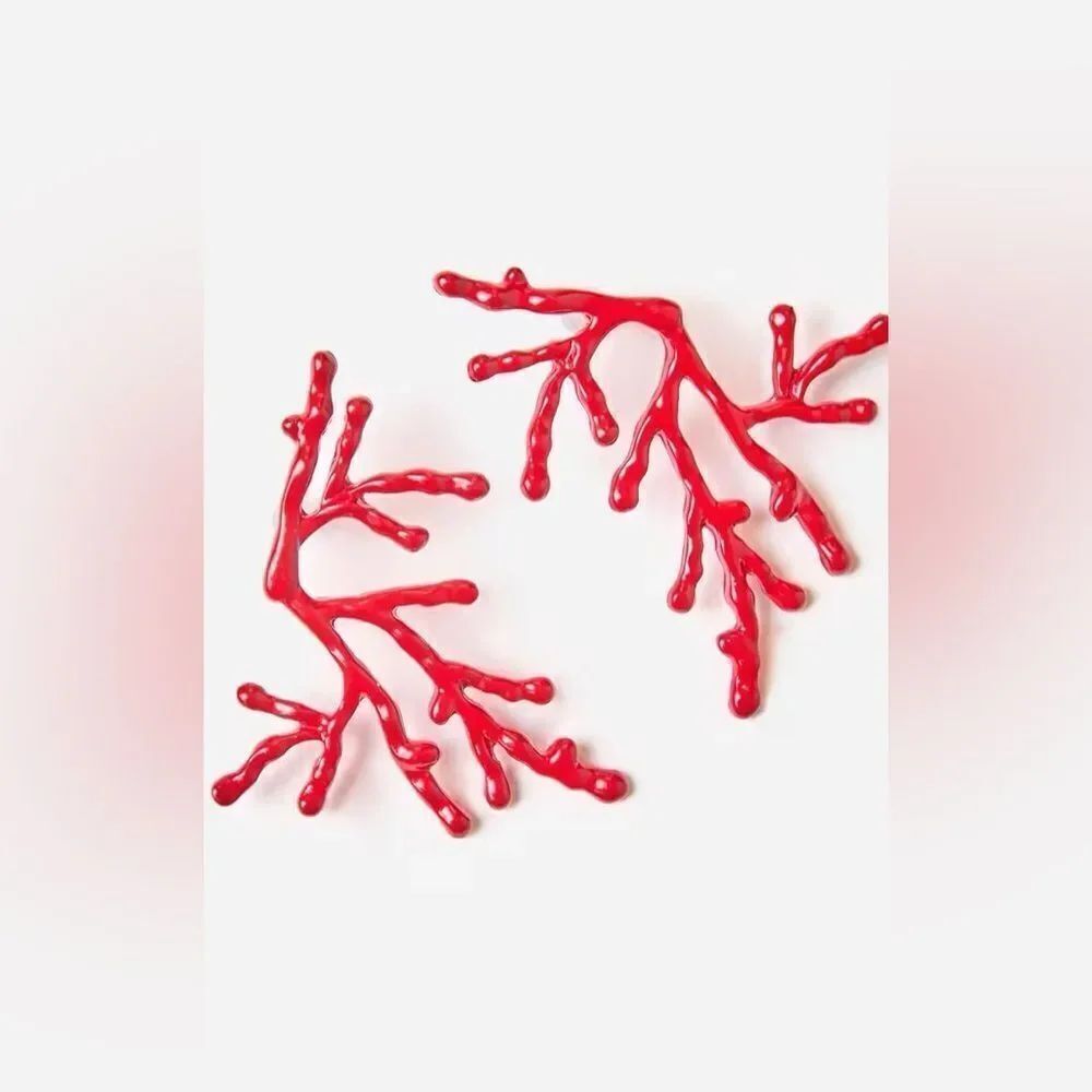 Red Coral Branch Earrings N1620